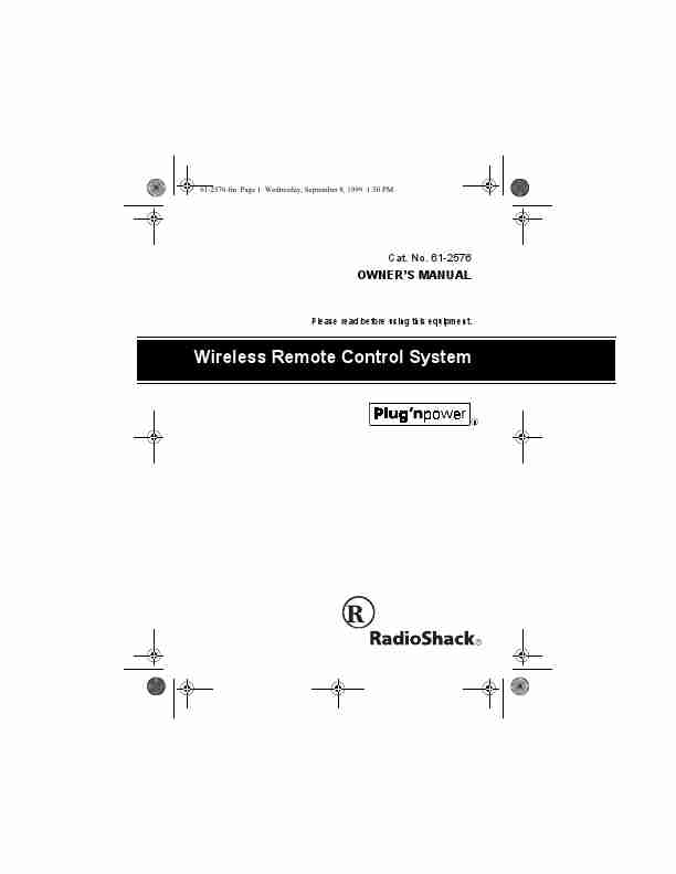 Radio Shack Universal Remote Wireless Remote Control System-page_pdf